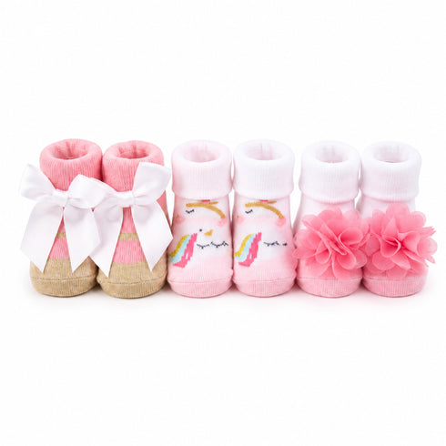 Booties Socks Set Pink Unicorn