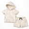 Boys 2Pc Hooded T-Shirt & Shorts Set Beige Pooh Bear