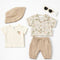 Boys 5Pc Suit Set Beige Green Beach