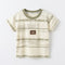 Boys Alphabet Print Graphic T-Shirt Cream