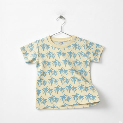Boys Beige Tree Print T-Shirt