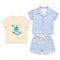 Boys Outfit Aztec Cuban Collar Shirt T Shirt & Shorts