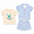 Boys Outfit Aztec Cuban Collar Shirt T Shirt & Shorts