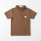 Boys Cable Knit Polo Shirt Brown