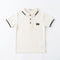 Boys Chevron Texture Polo Shirt Pure White