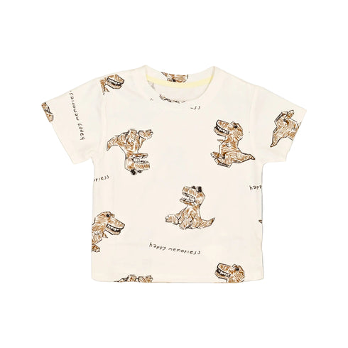 Boys Dino T-Shirt White