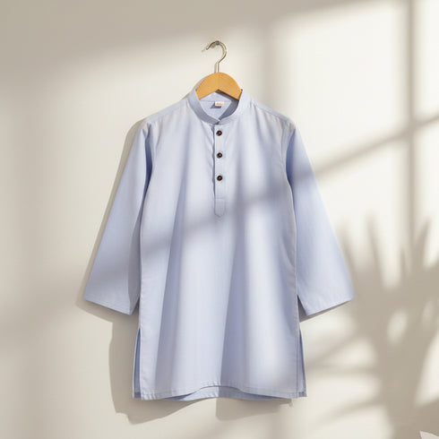 Boys Eastern Wear Shalwar Kameez Suit Sherwani Collar Light Blue