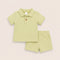 Boys Outfit Emerald Green Striped Polo Shirt & Shorts