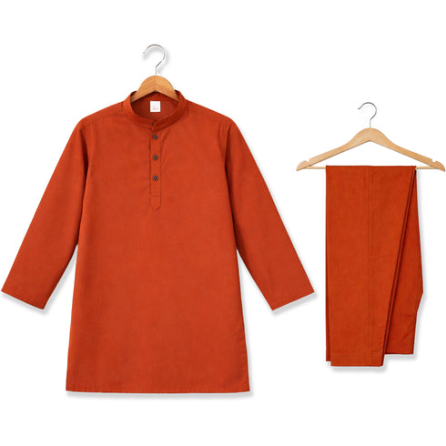 Boys Festive Eastern Wear Shalwar Kameez Suit Brown