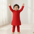 Boys Festive Eastern Wear Shalwar Kameez Suit Sherwani Collar Deep Red
