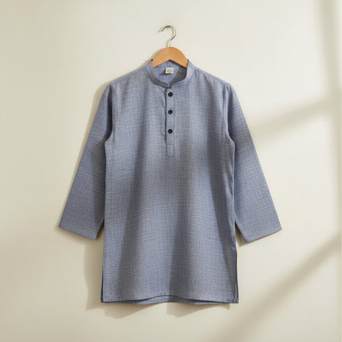 Boys Festive Eastern Wear Shalwar Kameez Suit Sherwani Collar Grey