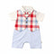 Boys Eid Wear Formal Romper White Blue