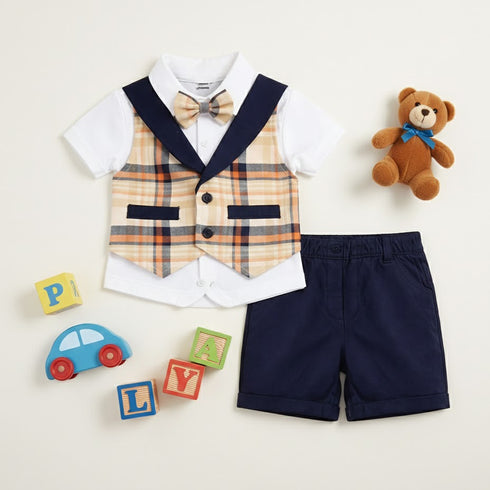 Boys Eid Wear Formal Suit White Blue