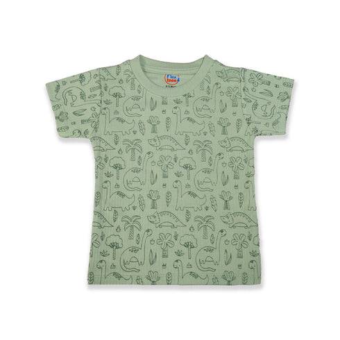 Boys Green Jungle Print T-Shirt