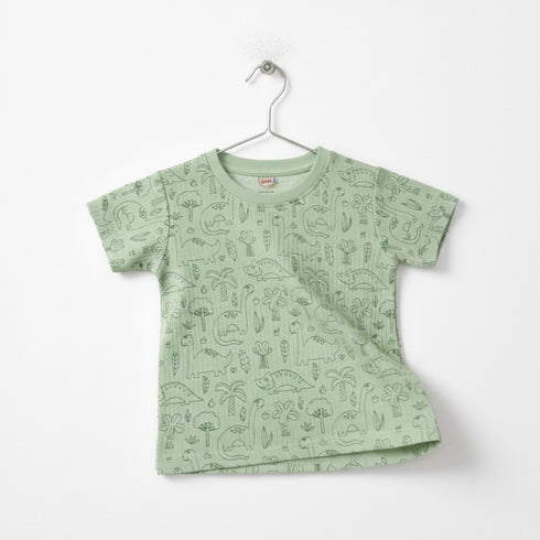 Boys Green Jungle Print T-Shirt