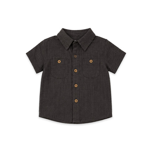 Boys Outfit Linen-Blend Utility Co-ord Shirt T-Shirt & Shorts Set