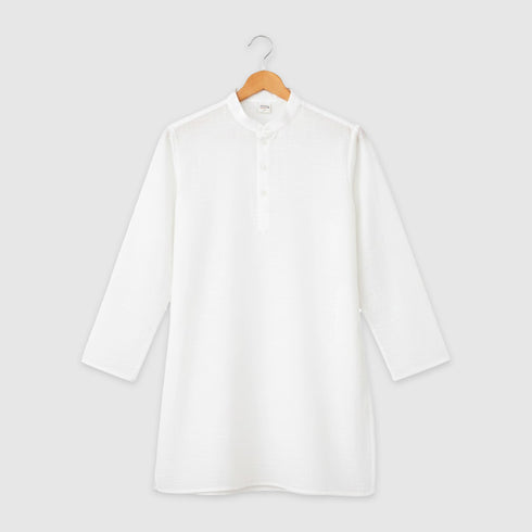 Boys Festive Eastern Wear Kurta with Shalwar White