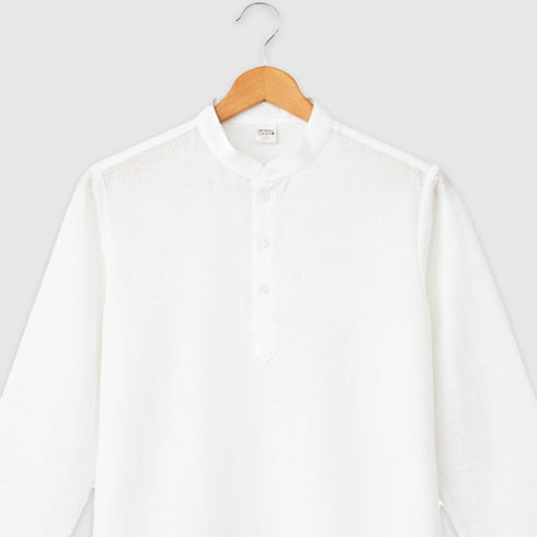 Boys Festive Eastern Wear Kurta with Shalwar White