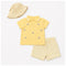 Boys Outfit Lemon Striped Polo Shirt Hat & Shorts
