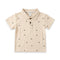 Boys Monogram Print Polo Shirt Cream & Black