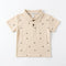 Boys Monogram Print Polo Shirt Cream & Black