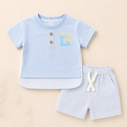 Boys Outfit Blue Sun Lover T-Shirt & Shorts
