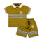 Boys Polo Shirt & Shorts Suit Olive Colorblock Collared