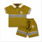 Boys Polo Shirt & Shorts Suit Olive Colorblock Collared