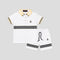 Boys Polo Shirt & Shorts Suit White Colorblock Collared