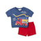 Boys Outfit Red Navy Fire Fighter Shirt & Shorts