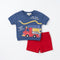 Boys Outfit Red Navy Fire Fighter Shirt & Shorts