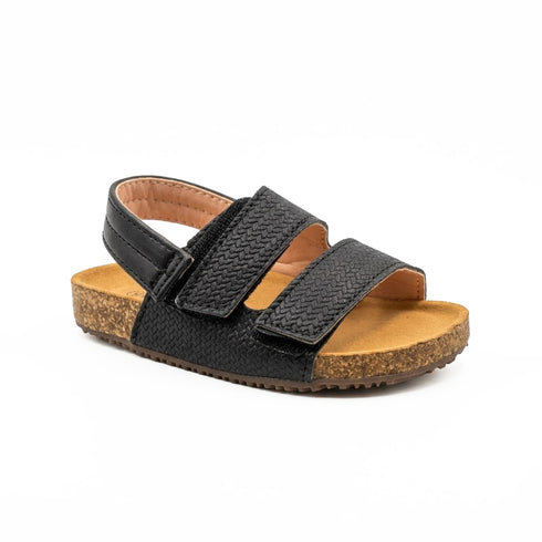 Boys Sandal Black Double-Strap Backstrap