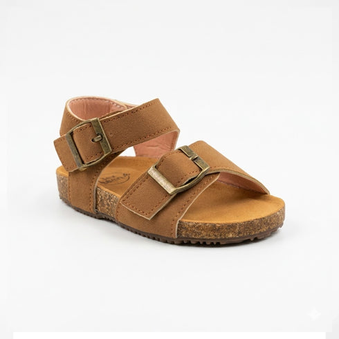 Boys Sandal Brown Double-Buckle Slingback