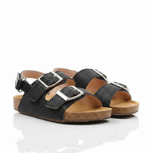 Boys Sandal Jet Black Double-Buckle