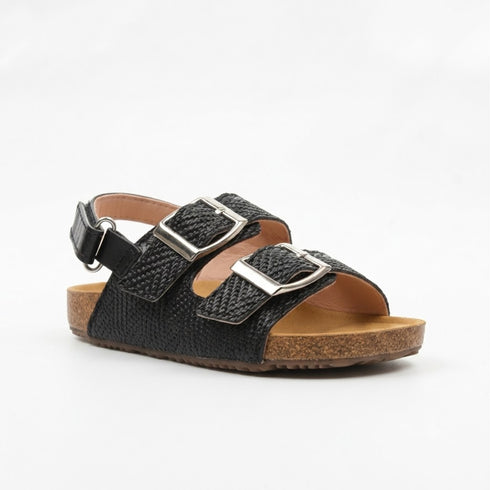 Boys Sandal Jet Black Double-Buckle