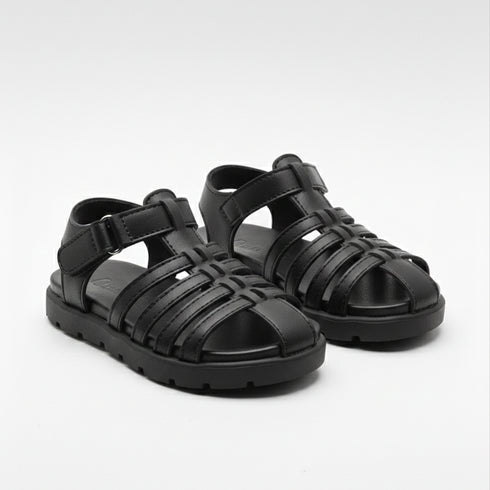 Boys Sandals Black Multi-Strap Fisherman