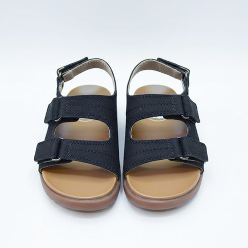 Boys Sandals Black Triple-Strap