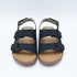 Boys Sandals Black Triple-Strap
