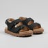 Boys Sandals Black Triple-Strap