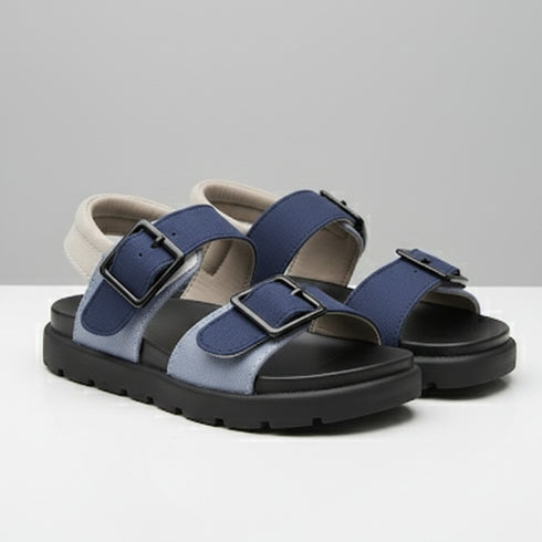 Boys Sandals Blue Double-Buckle