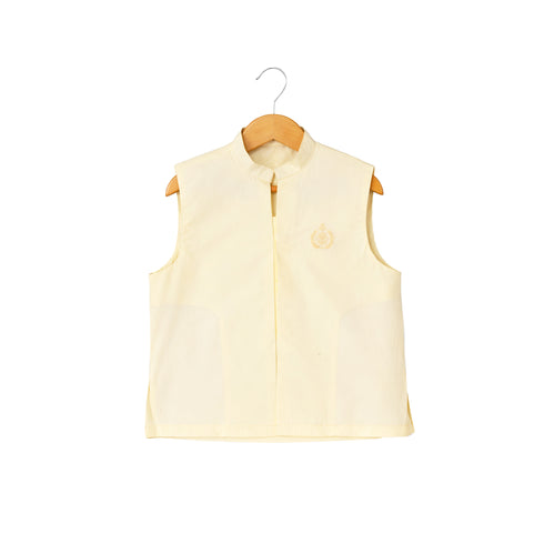 Boys Shalwar Kameez with Waistcoat Boski Cream