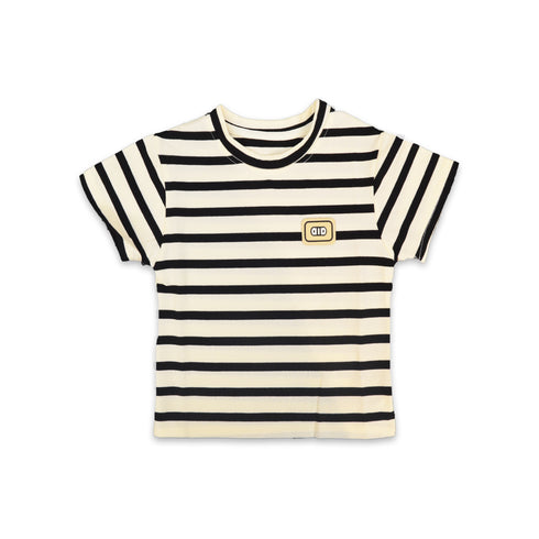 Boys Striped T-Shirt Cream Black