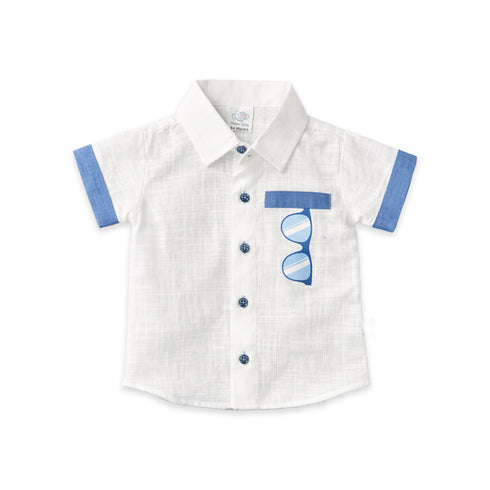 Boys Summer Vibe Suit Set White Blue