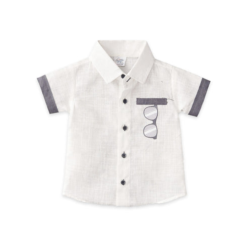 Boys Summer Vibe Suit Set Grey White