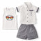 Boys Summer Vibe Suit Set Grey White