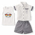 Boys Summer Vibe Suit Set Grey White