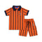 Boys Suit Shorts and Polo Shirt Brown Striped