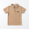 Boys Textured Geo Polo Shirt Khaki