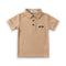 Boys Textured Geo Polo Shirt Khaki