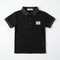 Boys Textured Patch Polo Shirt Black